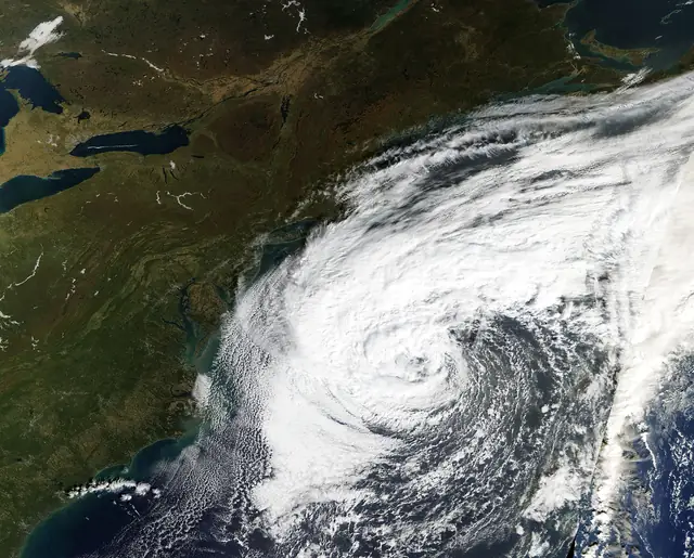 Satellite view of Subtropical Storm Josephine over the western Atlantic